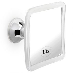 Miroir de Maquillage Grossissant x10 - Miroir de Coiffeuse avec Ventouse pour Le Bureau, la Salle de Bain et Les Voyages, 16cm x 16cm (Carré) (Mirrorvana Europe, neuf)