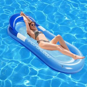 Ayizhiniu Matelas Gonflable Piscine, Matelas Gonflable Enfant Water Hammock, Transat Piscine Gonflable, Piscine à Matelas Pneumatique, Utiliser comme Lit Camping Plein air ou Piscine D'été (Bleu) (CHUNMEI-EU, neuf)