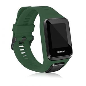 kwmobile Bracelet compatible avec TomTom Adventurer/Runner 3/Spark 3/Golfer 2 bracelet - Bracelet de rechange pour fitness tracker en TPU - vert foncé (SX-Commerce, neuf)