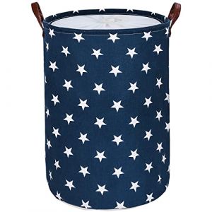 DOKEHOM 20-Inches Grand Organiser Paniers pour Vêtements Stockage (9 Couleurs), Cordon Paniers à Linge, Pliable Sac à Linge, Pliage Grande Capacité Corbeilles à Linge (Bleu Star, L) (DOKEHOM EUROPE, neuf)