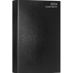 VIVAAS Agenda 2025 A4 classique 2 pages compl&egrave;tes par jour avec couverture rigide pour entreprise, bureau, maison, voyage, organisation, rendez-vous (noir) (VsupplyUK, neuf)