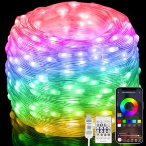 Electight 20M Intelligent RGB Guirlande Lumieuse avec Télécommandes [Étanchéité], USB Guirlande Lumineuse Multicolore, pour Décoration Intérieure/Extérieure, Noël, Halloween, Mariage, Fêtes (Yahuidirect, neuf)