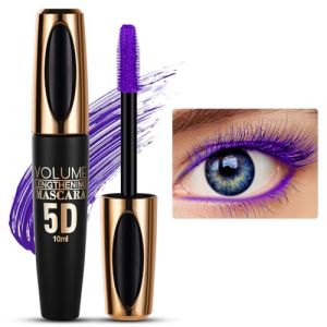 5D Silk Fiber Mascara Waterproof Long, Mascara Volume Noir Intense - volume et longueur, Convient aux Yeux Sensibles, Teinte:05#Violet,10 ml (Botoo, neuf)