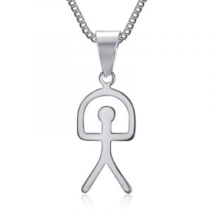 BOBIJOO Jewelry - Pendentif indalo Gitan Symbole Espagne Petit modèle Acier Inoxydable Argenté Chaîne Incluse (ANGELYK, neuf)