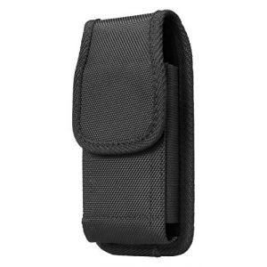 AQ Mobile Étui Ceinture Vertical pour Téléphones Portables/Smartphones, Taille XXL, Dimension Intérieure 17 x 8 x 1,1 cm, Textil, Pince de Ceinture, Fermeture Scratch, Noir (X-WORLD GmbH, neuf)