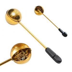 Infuseur boule à thé rotative OR | Cuillère passoire à thé en acier inoxydable | Poignée ergonomique | Filtre à thé innovant et astucieux | Idéal thé & infusion (LITTLE RITUEL, neuf)