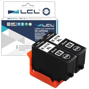 LCL Cartouche d'encre Compatible 378XL C13T37914010 (2 Noir) Remplacement pour Epson Expression Photo XP-8500, XP-8505, XP-8605, HD XP-15000 XP-8600，XP-8000，XP-8005 XP 8700 (Great Office, neuf)