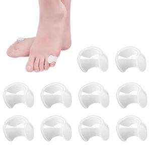 10 Pi&egrave;ces S&eacute;parateur Orteils Silicone, S&eacute;parateur d'Orteils en Silicone Blanc, Ecarteur Orteil Sport, pour Chevauchement des Orteils, Frottement, Blister, Relief Petits Orteils, Pression et Douleur. (TCCAEZ, neuf)