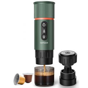 COTGCO Machine &agrave; Cafe Portable pour Voyage: Machine Expresso Portable pour Voiture et Camping - Chauffage Rapide - Caf&eacute; &agrave; Tout Moment - Compatibilit&eacute; NS Capsules - Vert- (COTGCO CAFE, neuf)