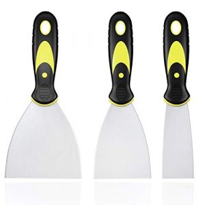 3 Pièces Jeu de Spatules en Acier Inoxydable, Couteau à Enduire avec Spatule à Manche en Plastique, Rayures de Couteau à Palette, Spatule Bricolage pour DIY Décoration Enlèvement de Peinture (OneSike, neuf)