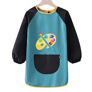 Blouse Peinture Enfant | Tablier Peinture Enfant | Imperméable Peinture Enfant | Blouse Peinture pour Enfant Manche Longue avec Poche, pour la Peinture, Les activités Scolaires 7-12 Ans (Cameriu, neuf)