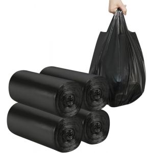 4 rouleaux de petits sacs poubelle - 120 pi&egrave;ces de sacs poubelle robustes de 12-15 litres pour le m&eacute;nage, le bureau, la cuisine, la salle de bain et la chambre d&rsquo;enfant (Noir) (JIUYI Electronics, neuf)