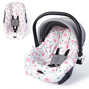 Orzbow Housse Siege Auto Bebe pour Cosy (Maxi COSI,Bebe Confort,Cybex etc.),Protection de Siège Auto Été avec 100% de Coton,Respirant et Lavable en Machine (Fleurs Roses) (Orzbow Official Store, neuf)