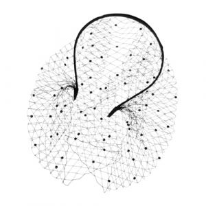 OATIPHO Bandeau Voile Résille Noir avec et Perles Voilette Vintage pour Mariage et Tea Party Accessoire Chic pour Cheveux Femme Voile de Visage Élégant et Mystérieux (Tsun Ki-sung, neuf)