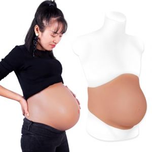 YEEFAIRY Faux Ventre de Grossesse Silicone Moulage Ventre Femme Enceinte Realiste Expérience Adaptée aux Hommes pour Photographie Cosplay Fake Pregnant Belly (8 à 10 Mois, Taille S, Peau Bronzé) (YEEFAIRY, neuf)