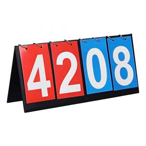 Lahviuu Ableau de Bord Sportif, 1 pcs Tableau de Scores Score Flip Tableau de Bord Portatif Sports Tableau Scoreboard &agrave; 4 Chiffres Compteur de Score Scoreboard (Lahviuu, neuf)