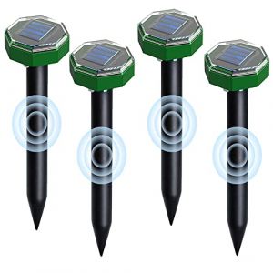 R&eacute;pulsif Taupe Ultrason Solaire IP65, 4 Pi&egrave;ces R&eacute;pulsif Serpent Ultrason, &Eacute;tanche R&eacute;pulsif Solaire de Taupe, R&eacute;pulsif pour Anti Taupe Gopher, Serpent, pour la Lutte antiparasitaire de Jardin Pelouse (yanghaostore, neuf)