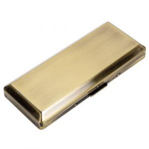 Étui à cigarettes en métal élégant, tendance et minimaliste – Peut contenir 10 cigarettes de 100 mm – Parfait pour les femmes – Design en métal léger et durable (10 pièces, 100 mm, bronze) (JIACHENGWUJIN, neuf)