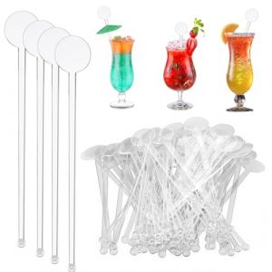 kinoco Touillettes Cocktail Réutilisables Bâtonnets Mélangeurs pour Cocktails, 80 Pièces, 18 cm, Plastique Transparent (ZZHONGFN12, neuf)