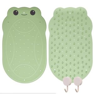 Yeria A Tapis de Baignoire pour Enfants Tapis de Bain antid&eacute;rapant en Forme de Grenouille Amusante, sans BPA, 76x45 cm, avec 2 Crochets, Rend la Salle de Bain Plus s&ucirc;re et Plus Amusante (Light Chaser FR, neuf)