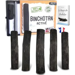 BAYTIZ &reg; Filtre &agrave; Eau V&eacute;g&eacute;tal au Charbon Actif - Baton de Binchotan Bio x5 - Purifier l' Eau du Robinet - en Bois Naturel - Carafe Bouteille - Vrai Purificateur Verre Filtrante &Eacute;cologique Filtres (ISB GROUP, neuf)