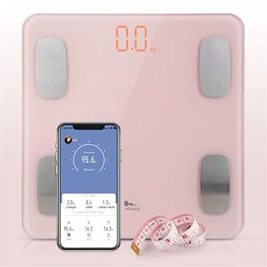 himaly 180KG / 400LB P&egrave;se Personne Imp&eacute;dancem&egrave;tre, Balance P&egrave;se Personne Connect&eacute; Bluetooth-compatible, Balance Salle de Bains Multi-Utilisateurs avec 14 Donn&eacute;es Corporelles Recharge en Batterie (Trende-Life, neuf)
