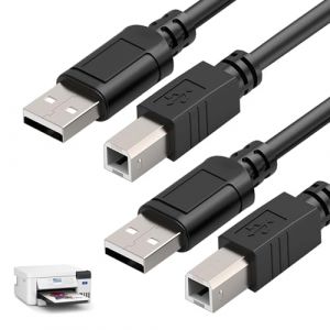 2 Pièces Câble MIDI d’Imprimante USB Cable A vers B 2.0 pour Instruments Musique Clavier MIDI Contrôleur HP, Canon, Lexmark, Brother, Hero, Dell, Samsung Imprimantes Scanner avec PC, 1,5 m/5 m Noir (guangzhoushikehankejiyouxiangongsi, neuf)