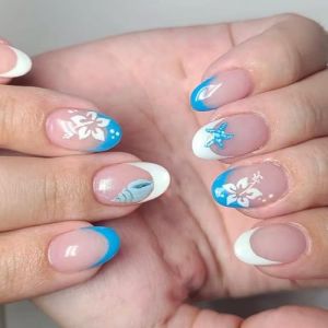 Presse Scintillante Sur Les Ongles Faux Ongles En Plastique &Agrave; D&eacute;grad&eacute; Floral Fran&ccedil;ais Application Rapide Pour Les F&ecirc;tes &Eacute;v&eacute;nement Utilisation Quotidienne D&eacute;grad&eacute; De Mariage Paillettes Presse Sur (Lsjuyxgsbss, neuf)