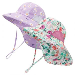 MASOCIO Chapeau Anti UV Bebe Enfant Fille Garcon Chapeau B&eacute;b&eacute; Soleil 2 Pi&egrave;ces Bob Gar&ccedil;on 12 18 Casquette &eacute;t&eacute; Ete 1 2 Ans R&eacute;glable Piscine &Acirc;ge 6-24 Mois Multicolore 4 (Ortego, neuf)