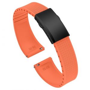 ULLCHRO FKM Bracelet Montre 20mm 22mm Bracelets de Montre FKM Caoutchouc fluor&eacute; &agrave; D&eacute;gagement Rapide Souples et Durables Bracelet de Remplacement pour Homme Femme (20mm, Orange) (Ullchro-EU, neuf)