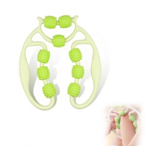 Rouleau de Massage,Masseur Anti Cellulite avec Poign&eacute;e,Rouleau Cellulite Massage 360&deg; avec 9 Roues,Rouleau de Massage Musculaire des Jambes,Soulage la Fatigue (Vert) (SIA Dzenitis, neuf)