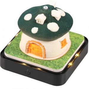 Calendrier de Bureau 2025 avec Lumière, Calendrier 3D Art Créatif, Memo Pad Papier Créatif, Bloc-notes 3D en Papier, Calendrier de Table pour Décoration de Compte à Rebours (Champignons verts) (xiangbaoshang, neuf)