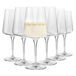 Krosno Verres pour vin blanc et mousseux | Lot de 6 | 400 ml | Collection Infinity | Verre de cristal | Verre sans plomb | Idéal pour la maison, le restaurant et les fêtes | Lavable au lave-vaisselle (Krosno Glass, neuf)