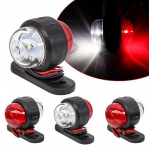 joonnair 4 Feux latéraux de camion Pour Remorque Feux de Position LatéRaux Led Feux de Position LatéRaux ArrièRe Feu de Gabarit 12 / 24v Rouge/Blanc éTanche Led Feux de CôTé, Pour Remorque Camionnette (joonnair, neuf)