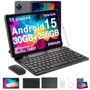 DOOGEE U11 Pro Tablette Android 15, Tablette 11 Pouces 30GB RAM+256GB ROM/TF 2TB, Batterie 8580mAh,Tablette avec Clavier Unisoc T7200 90Hz, Tablette Tactile 5G WiFi/13 MP/GPS/OTG/Face ID (ZIPPY GOODS S.R.L., neuf)