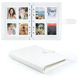 Album Photo 200 Photos 2x3 Pouces, Album Rechargeable en Cuir PU avec Pages Compatible avec Fujifilm Instax Mini 12/11/9/8+/8/99/90/40/7/Evo LiPlay & Polaroid Snap/PIC-300/Z2300 (Blanc) (Withyu, neuf)