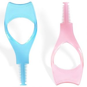 ZOPJUMA 2 Pièces 3 En 1 Maquillage Cils,Mascara Guide Applicateur,Outil Supérieur Inférieur Mascara Guide,Applicateur Cils Peigne Cosmétique Outil,2Pcs Applicateur en Silicone pour Mascara (Wang renrende, neuf)