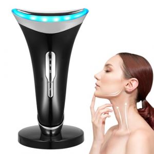 Appareil Massage Visage Anti Rides, Masseur Facial Lifting Visage et Double Menton, 3 Modes LED, Chauffage &agrave; 45℃ EMS, &Eacute;lectrique Appareil de Beaut&eacute; pour soulager et resserrer anti-&acirc;ge (LUCHONG, neuf)