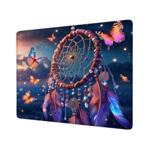 Petit Tapis de Souris 250x210mm,Tapis Souris Papillon Tapis de Souris Gamer,Attrape-rêves Tapis de Souris Gaming,Tapis Bureau avec Base Antidérapante,Mouse Pad Souris à Bords Cousus,Deco Bureau H1-96 (Hsqpoobd, neuf)