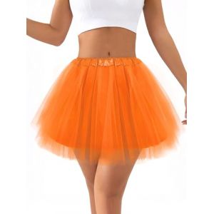 CHONGQILAO Jupe en Tulle Femme, R&eacute;tro Jupe Tulle Ballet Tutu Danse Classique, Jupes Tutu R&eacute;tro Ann&eacute;es 80, Taille &Eacute;lastique Jupette Danse Classique pour Femme pour Carnaval, Halloween, Cosplay, Danse (HB ELECTRONICS LIMITED, neuf)