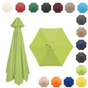 350CM/8 Baleines Auvent De Remplacement Pour Parasol De Jardin, Toile De Parasol Déporté, Housse De Rechange Pour Parasol D'extérieur, Polyester Anti UV 50+(Grass green,8 RIBS/350CM(11.5FT)) (杜威威贸易, neuf)