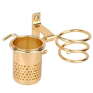 Support Seche Cheveux 2 En 1, Porte Seche Cheveux Support Mural Pour S&egrave;che-Cheveux Support De S&egrave;che-Cheveux Suspendu En Aluminium Avec Organisateur Pour Salle De Bains Chambre &Agrave; Coucher(Or) (Orfaty, neuf)