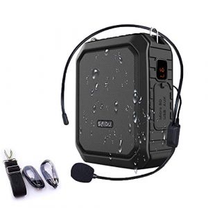 Amplificateur vocal portable, SHIDU Amplificateur vocal personnel 18W avec microphone filaire, casque, haut-parleur Bluetooth &eacute;tanche,syst&egrave;me de sonorisation rechargeable pour l'ext&eacute;rieur,enseignants (Akelask, neuf)