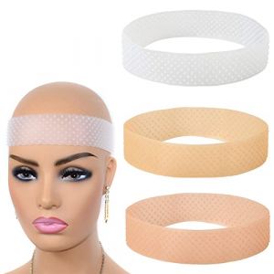 3 Pi&egrave;ces Poign&eacute;e de Perruque, Poign&eacute;e de Perruque en Silicone, Bandeau Anti-transpiration en Silicone, pour Extensions de Cheveux de Perruque (Blanc, Marron Fonc&eacute;, Marron Clair) (Eternal Lighthouse, neuf)