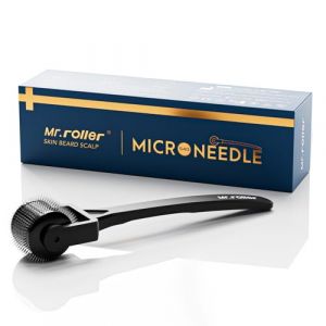 Mr.roller Dermaroller Cheveux, Derma Roller Barbe 540 0.5mm Aiguilles en Titane, Microneedling Roller pour Repousse Cheveux, Rouleau Barbe Homme, Stimuler la Croissance de la Barbe et Des Cheveux (Mr.roller, neuf)