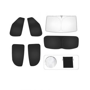 Lot de 6 pare-soleil de voiture pour Volkswagen/VW T-ROC (2018-2024) &ndash; Couverture compl&egrave;te pour pare-brise, fen&ecirc;tre lat&eacute;rale, fen&ecirc;tre triangulaire et vitre arri&egrave;re &ndash; Protection UV et thermique (EVOOOR, neuf)