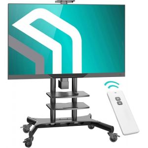 ONKRON Support TV Motorisé Electrique pour 50" - 86" TV, Support TV roulettes Poids de 90,9 kg - Meuble TV Escamotable Motorisé VESA 200x200-800x500/Lift TV Motorisé 2 Étagères TS1881E-B Noir (ONKRON Technologies, neuf)