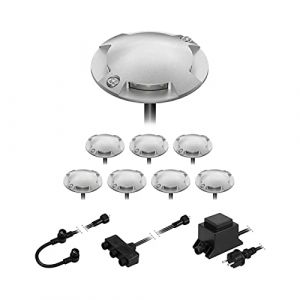 ledscom.de Lampadaire LED Bunda, 4 lampes, pour l'extérieur, passable, blanc chaud, jeu de 8 pièces (LEDs Com GmbH, neuf)