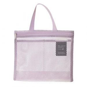 Qiebenav Trousse de maquillage transparente pour petits articles de toilette en maille avec poignée portable - Séchage rapide - Grande capacité - Violet (fueruhuauin, neuf)