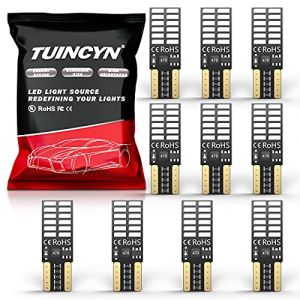 TUINCYN 194168 T10 192 2825 W5W Ampoule LED rouge 800 Lumens Wedge Light Car Intérieur Dome Light Dashboard Light Plaque d'immatriculation Light 12V ~ 24V 5W (Pack de 4) (TUINCYn, neuf)